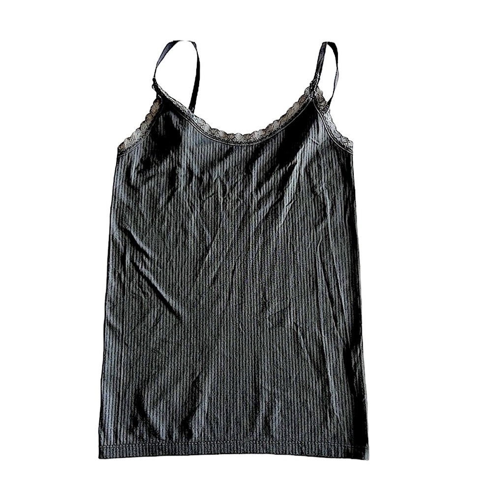 Lebody Camisole  Tank Shapewear Adjustable Straps Lace Neckline Dk Gray XL